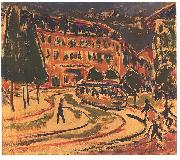 Ernst Ludwig Kirchner Tramway in Dresden oil